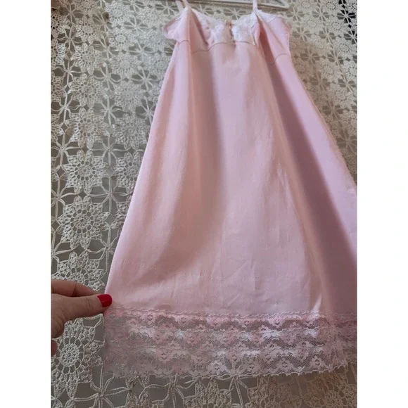 Vintage 60's Soft Pink‎ Slip Sz S - Picture 4 of 8